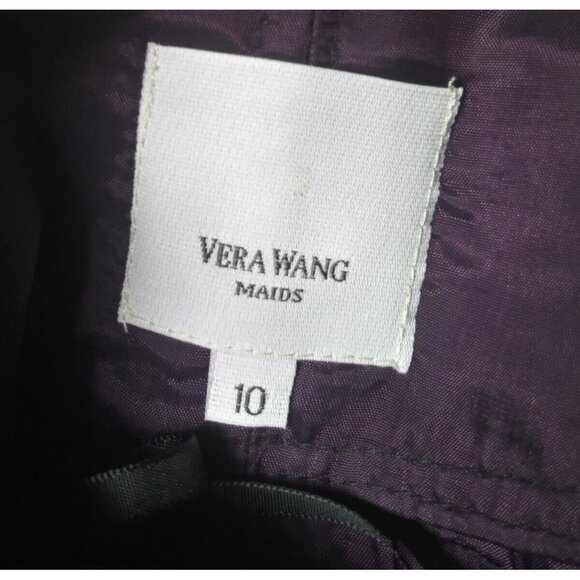 Vera Wang Womens Cocktail Dress Sz 10 Strapless Violet Purple bow fit flare EUC - Picture 8 of 11